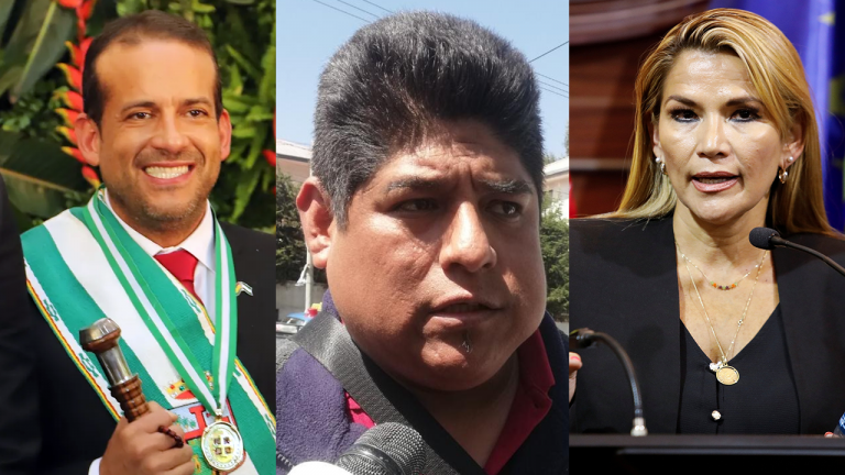 Luis Camacho César Apaza y Jeanine Áñez