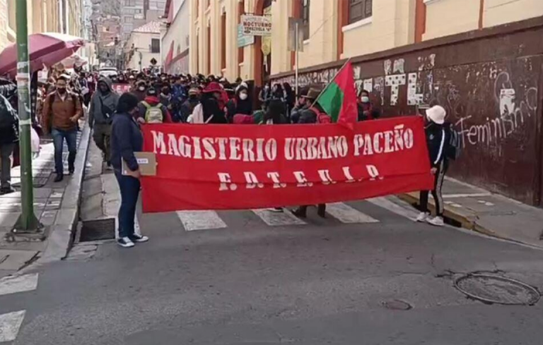 Marcha magisterio urbano paceño