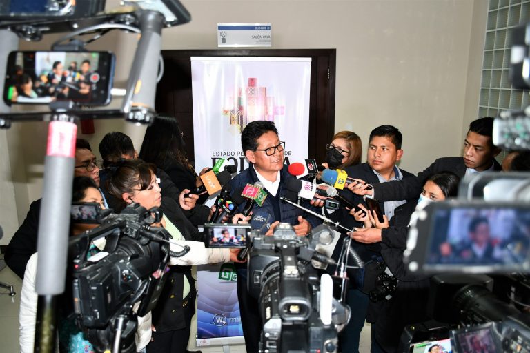 Ministro de Educación, Édgar Pary, en conferencia de prensa Foto: MINISTERIO DE EDUCACIÓN
