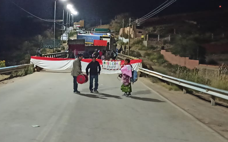 Bloqueos en Villazón, Potosí Foto: Villazón mesa redonda