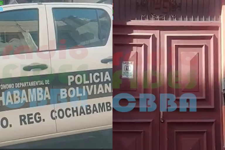 Puerta de la residencia Nuestra Señora de la Esperanza en Cochabamba