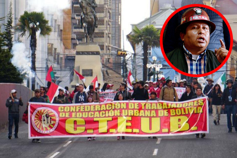 Maestros urbanos marchan en La Paz