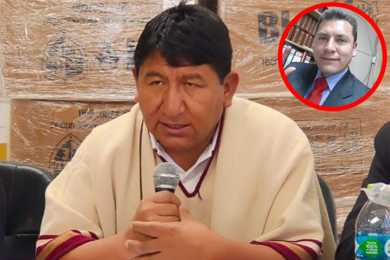 Gobernador de Potosí Jhonny Mamani y Germán Vidaurre, director de Fides Potosí
