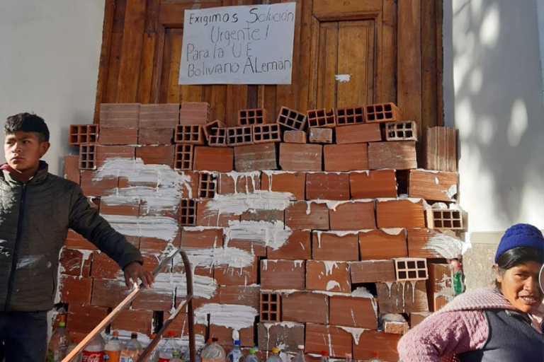 Alcaldía de Potosí tapiada Foto: EL POTOSÍ