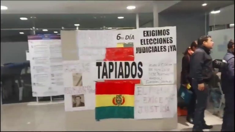 Diputados del MAS radical tapiados en el Legislativo / Foto: ANF