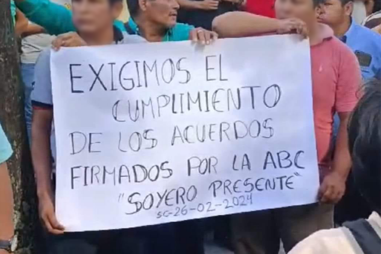 Medidas de protesta en la ruta Chiquitanía