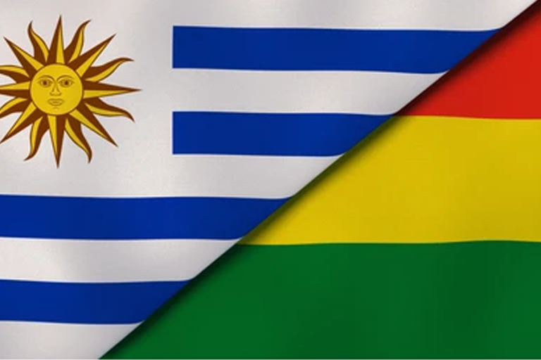 Banderas de Uruguay y Bolivia /Imagen ilustrativa/