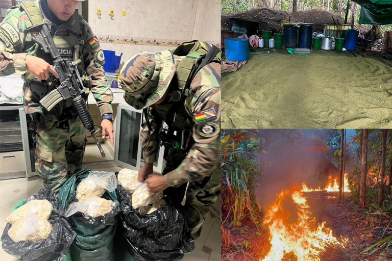 Destruyen fábrica de droga en Cbba Foto: Vmin de Sustancias Controladas