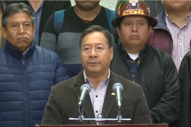 Conferencia de prensa mandatario Luis Arce y Pacto de Unidad