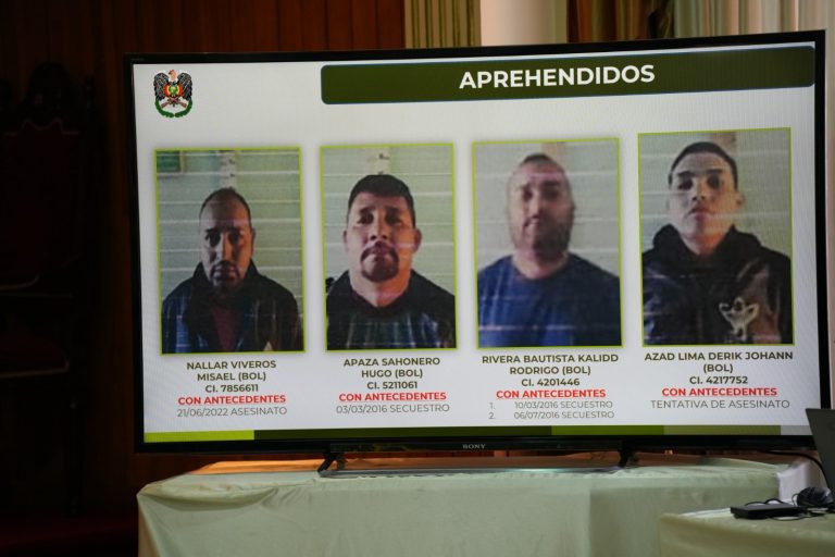 Cuadro del caso presentado por el Ministerio de Gobierno /Foto: Min. Gobierno/