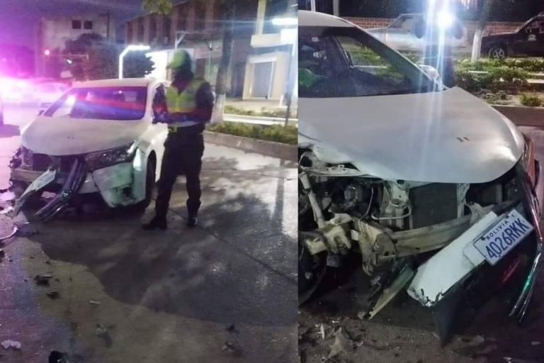 Auto chuto sufre accidente en Bermejo