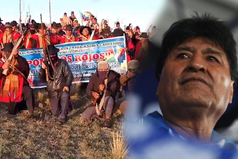 Ponchos Rojos y Evo Morales /Imagen ilustrativa/
