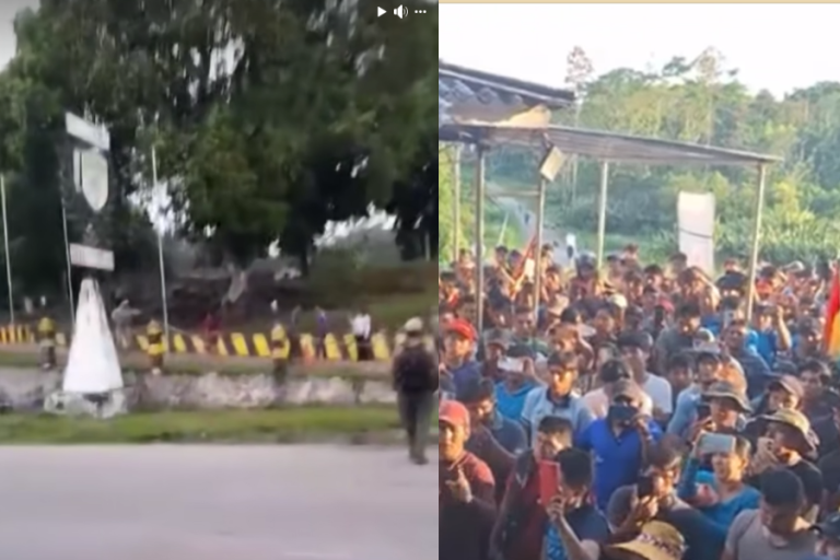 Novena División del Ejército en el municipio de VillaTunari rodeada por comunarios