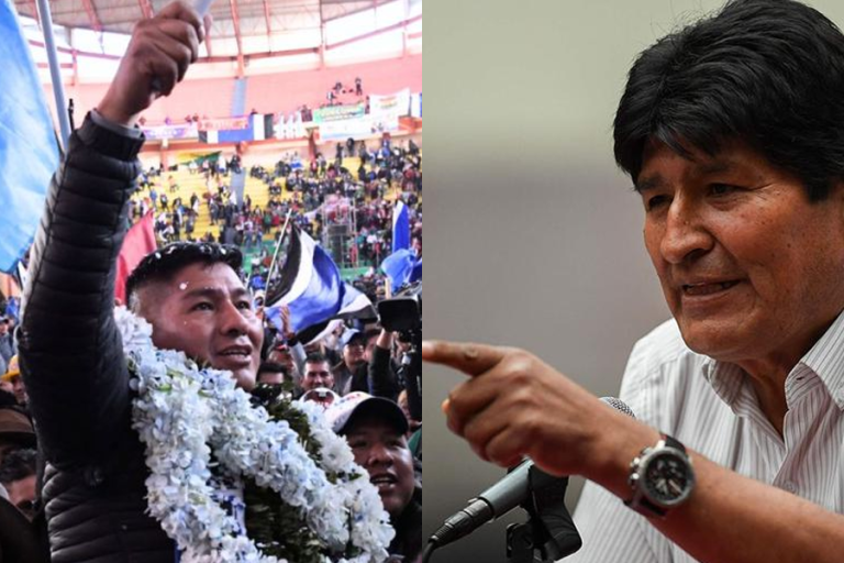 Grover García y Evo Morales