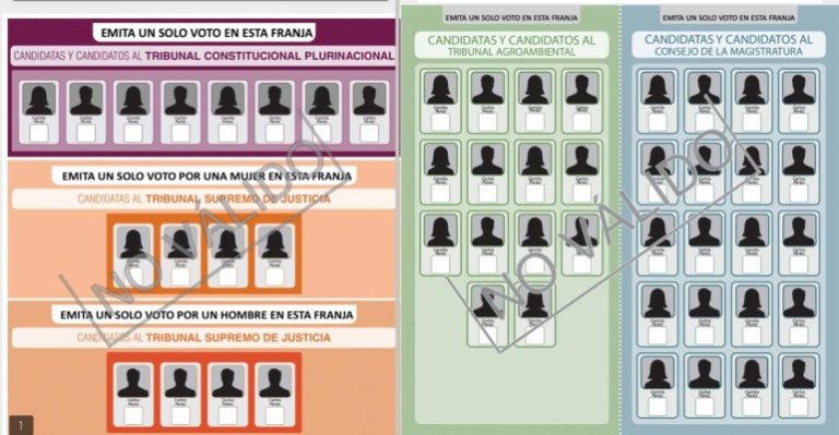 Papeletas de sufragio elecciones judiciales 2024
