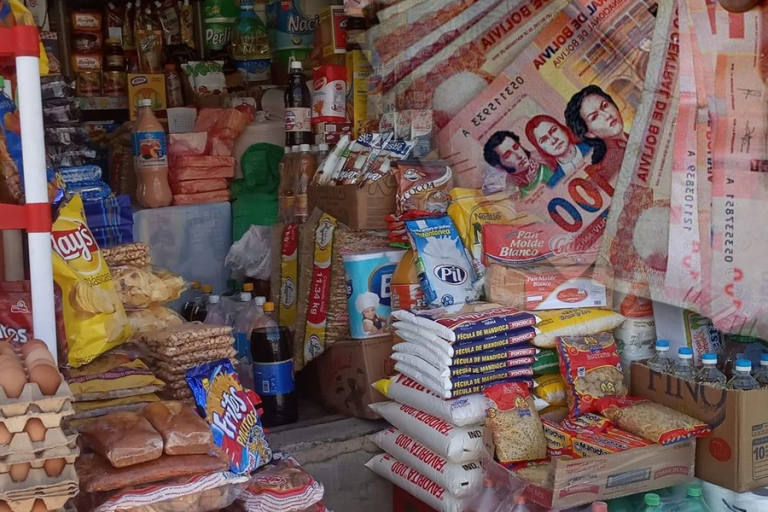 Abarrotes y dinero en Bs /Imagen Ilustrativa/