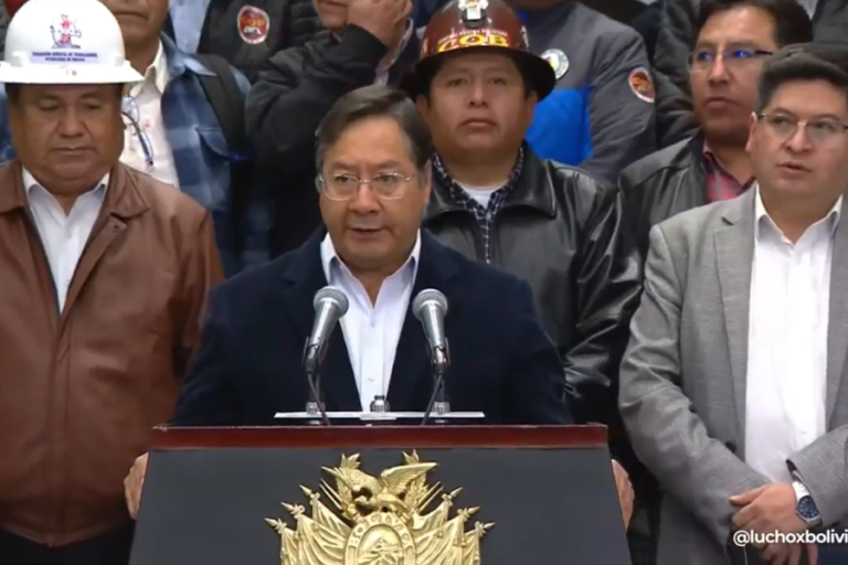 Luis Arce en conferencia de prensa
