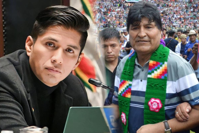 Andrónico Rodríguez pdte del Senado y el expresidente Evo Morales