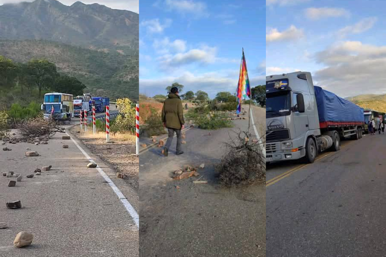 Bloqueos en la ruta Cochabamba - Sucre /Foto: KawsachunCoca/