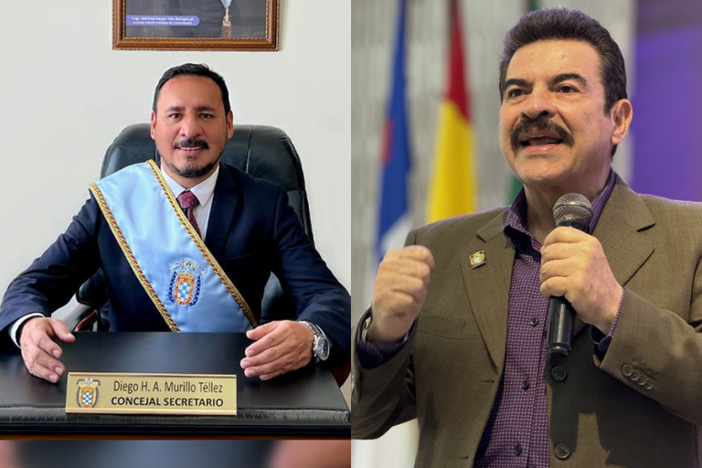 Concejal Murillo y alcalde Reyes Villa