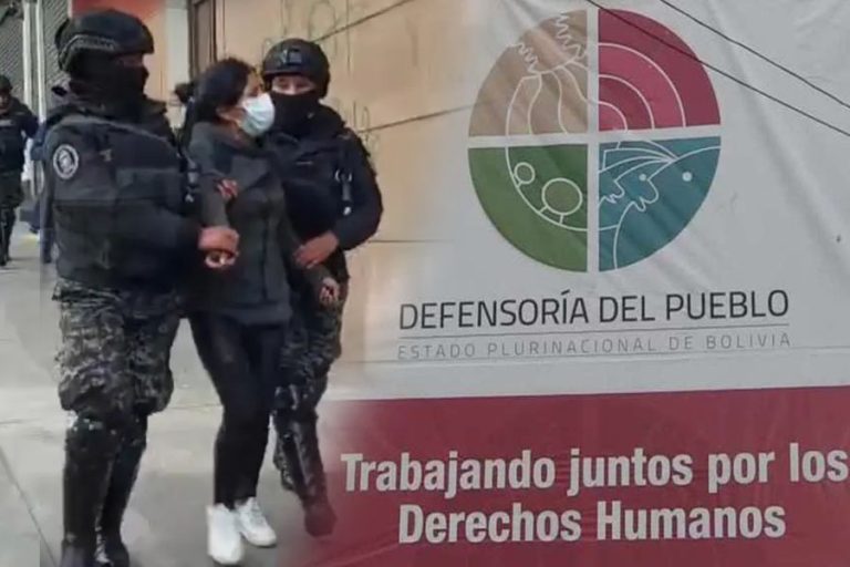 Detenida en marcha evista y Defensoría del Pueblo
