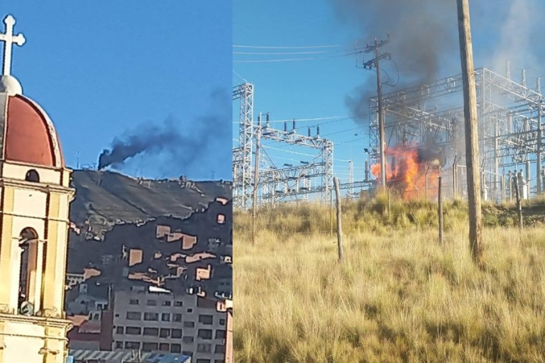 Incendio en planta de energía eléctrica