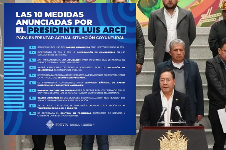 Luis Arce en conferencia de prensa y las medidas anunciadas en mayo 2025