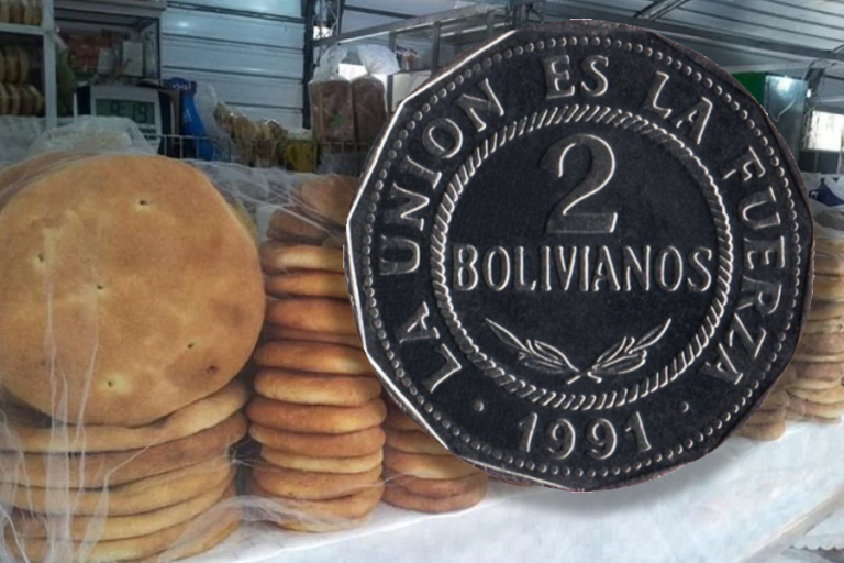 Pan y moneda de Bs 2 /Imagen de referencia/