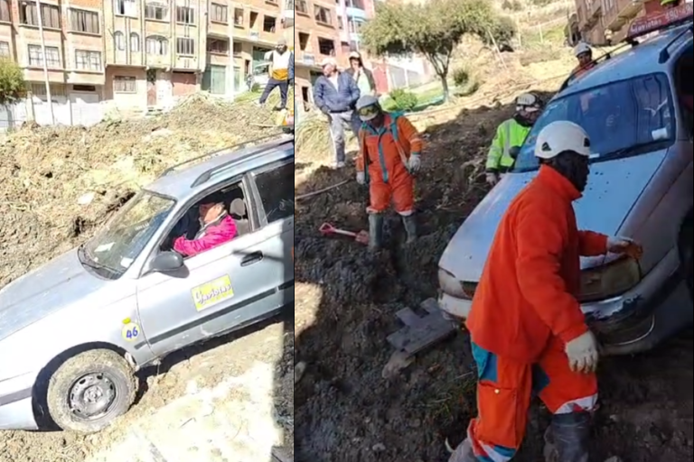 Vehículos atrapados por la caída de talud en Alto Tacahua