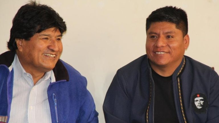 Evo Morales y Leonardo Loza