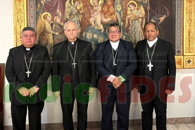 Representantes de la iglesia boliviana con el nuevo Papa León XIV