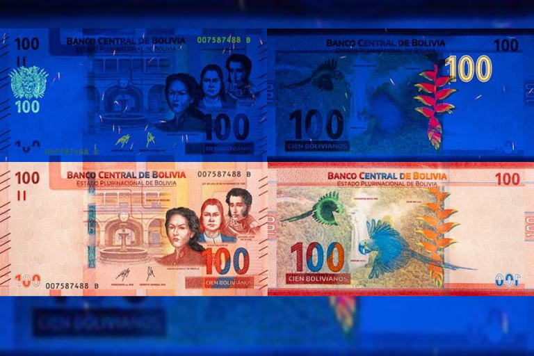 Billetes con nuevas medidas de seguridad /Imagen: BCB /