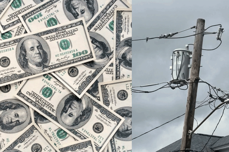 Dólares y postes de energía /Imagen Ilustrativa/