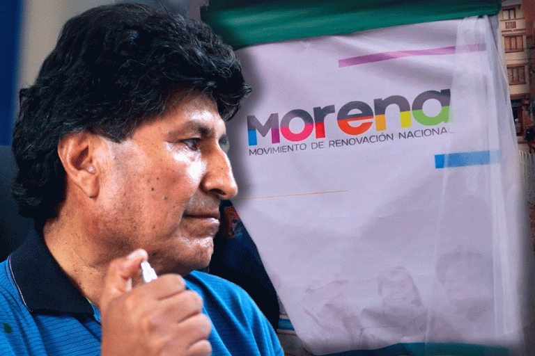 Evo Morales y partido político MORENA /Imagen Ilustrativa/