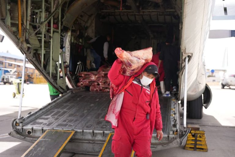 El arribo de carne de res a la ciudad de El Alto, La Paz. Foto: MDPyEP