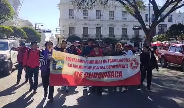 Trabajadores en salud de Chuquisaca /Foto: Correo del Sur
