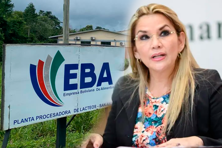 Jeanine Añez y Empresas Boliviana de Alimentos EBA /Imagen Ilustrativa/