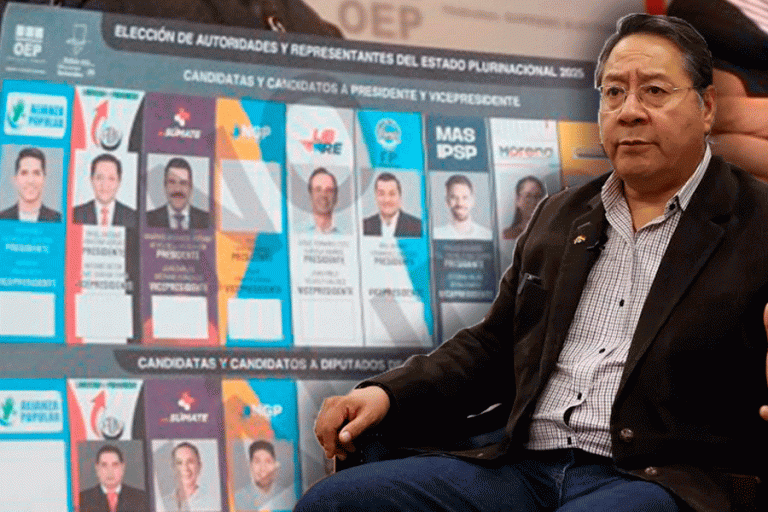 Luis Arce y boleta electoral comicios 2025 /Imagen Ilustrativa/