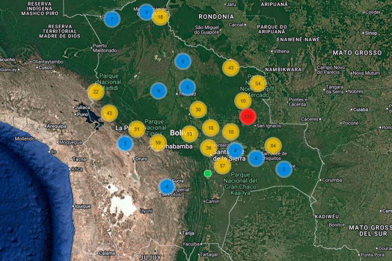 Monitoreo focos de calor en Bolivia 13 de agosto 2025 /Imagen de referencia/