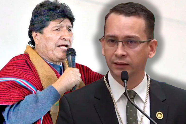 Evo Morales expdte de Bolivia y Romer Saucedo Pdte del TSJ