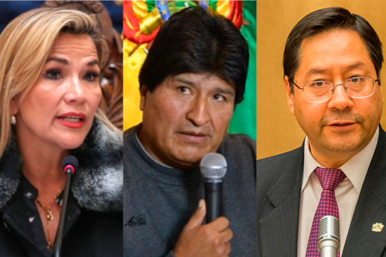 Jeanine Añez Evo Morales y Luis Arce