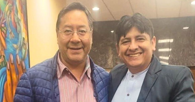 Presidente Luis Arce y diputado Rolando Cuéllar