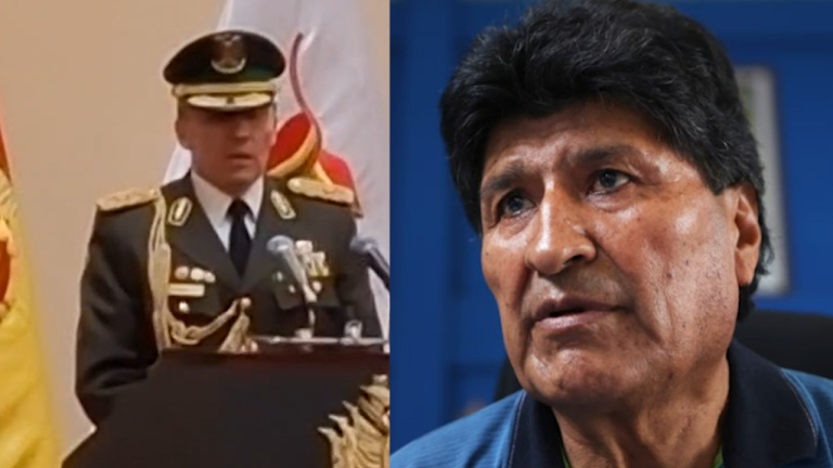 Comandante de la Policía, Mirko Sokol y Evo Morales