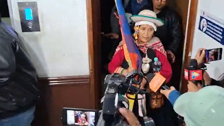 Exdiputada Lidia Patty sale del Ministerio Público en La Paz